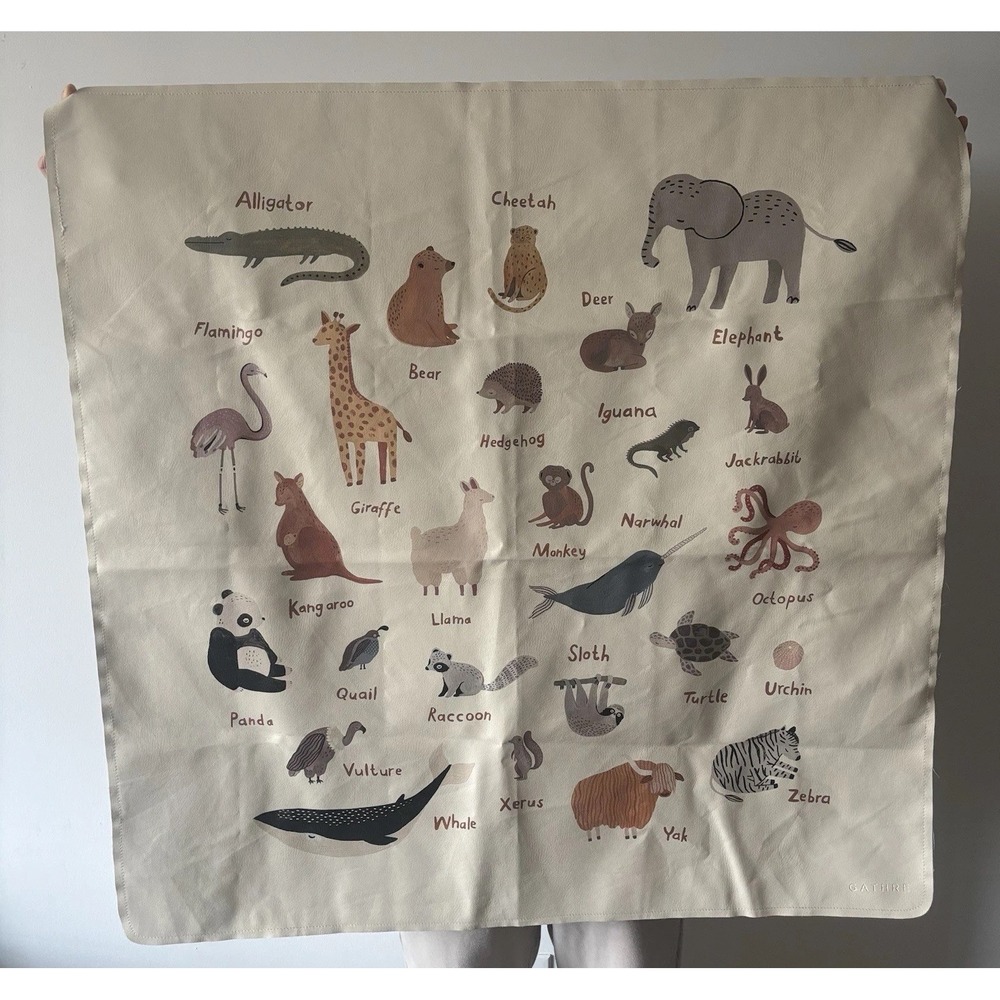 Gathre MINI Animal Alphabet Mat Tapestry For Nursery Decor Kids Play Minimalist